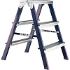 Стремянка Алюмет двухсторонняя стальная с алюмин. ступенями 3 ст. MD8203