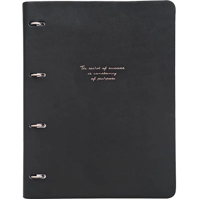 Тетрадь со сменным блоком А4,120л,Infolio Study,Quote,иск.кож,черный,N3823