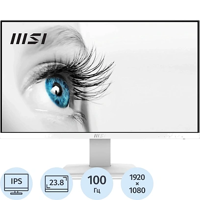 Монитор MSI PRO MP243XW 23.8 FHD/IPS/1ms/HDMI/DP/100Гц/White