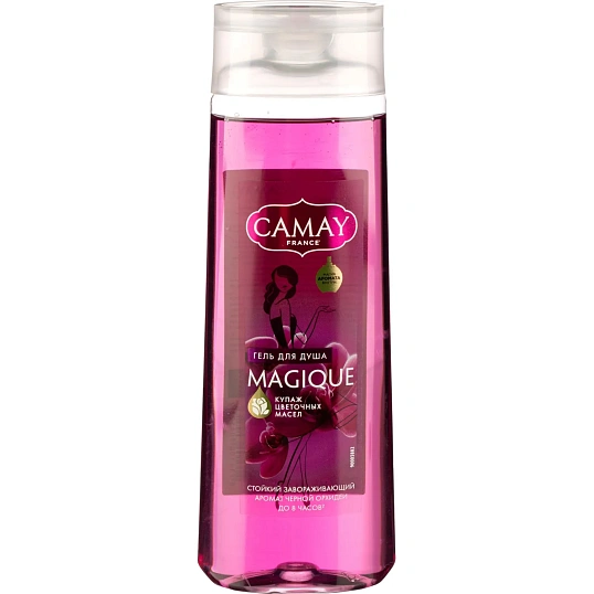 Подарочный набор Camay Magique женский гель для душа + мочалка шар для тела