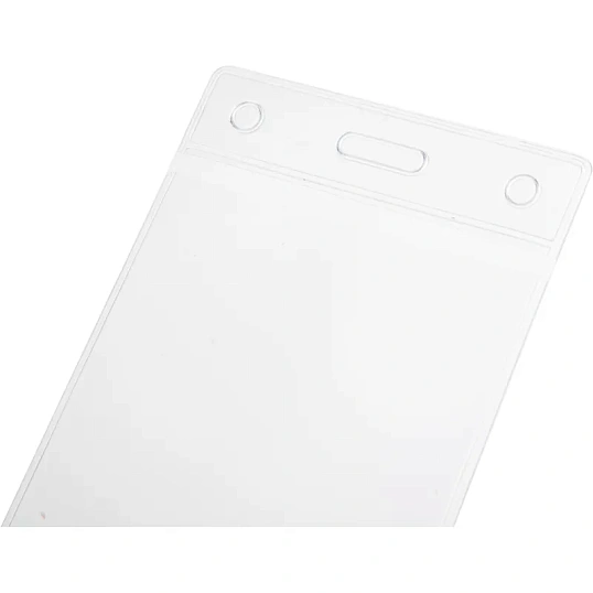 Бейдж Attache Economy 138x96 150мкм,шнур.2заж 45см син,вклад. 120x90 5шт/уп