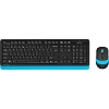 Набор клавиатура+мышь A4Tech Fstyler FG1010 кл:черн/син м:черн/син USB WLS