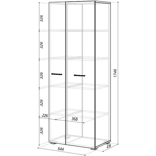 Шкаф закрытый IN Homeoffice 644x416x1746 Дуб натуральный