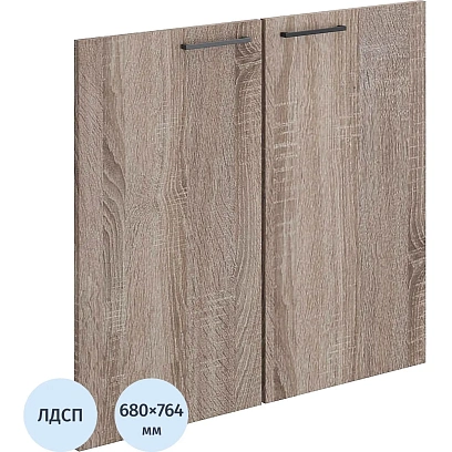 Двери Комус Мебель К-Loft 2шт. 241H008 764х16х680 дуб сонома темн