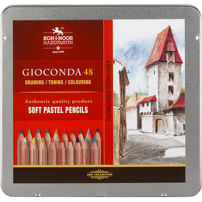 Карандаши пастельные GIOCONDA SOFT 8829 48цв/наб мет.короб 8829048001PL