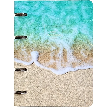 Тетрадь общая А5, 80л. клетка, кольца  155х212мм. Nature, прибой N1551