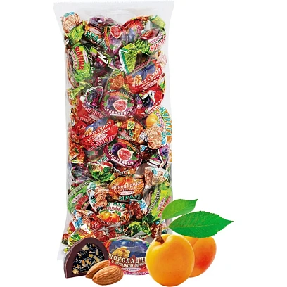 Конфеты шоколадные Кремлина Микс фрукты и орехи в шоколадной глазури, 1кг