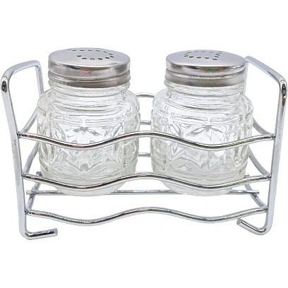 Набор для специй 2пр.(соль,перец) нерж, подст. ВОЛНА , кт107