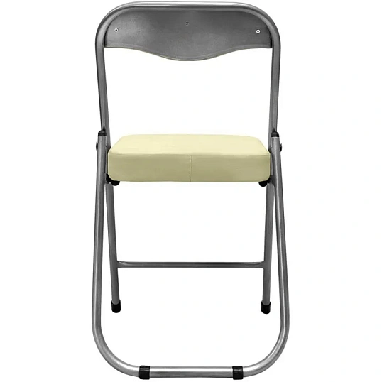 Стул складной каркас металлик,кожзам 506 слоновая кость РС 04 кант