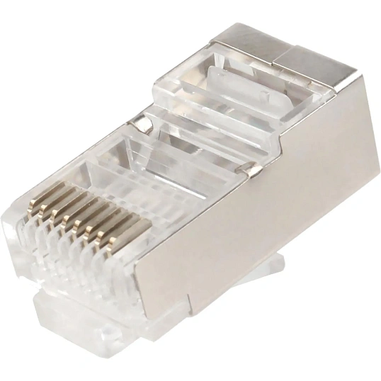 Вилка Cablexpert RJ-45 (8P8C) PLUG5SP кат5e экр, 30 микрон, (100 шт.), пак