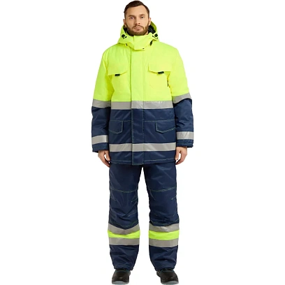 Костюм рабочий зимний м БРАЙТ КПК ф.жел/син(Кос 770) 96-100 (48-50)170-176