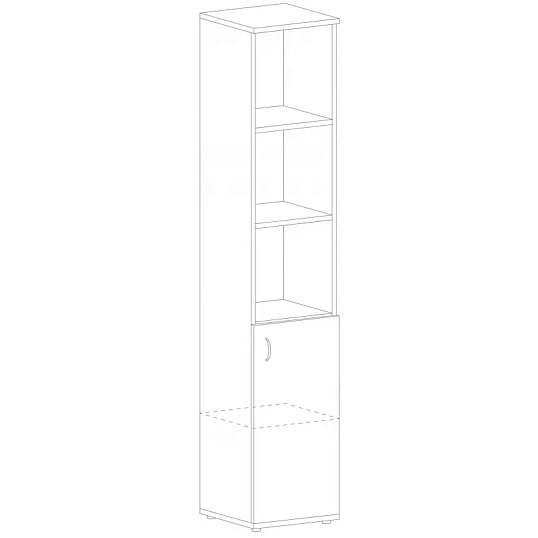 Шкаф -колонка SL Imago полузакр.СУ-1.1 пр.орех (СУ-1,Д-3Пр)