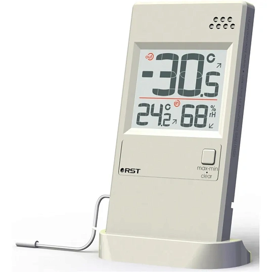 Термометр гигрометр с термосенсором RST слоновая кость 01595