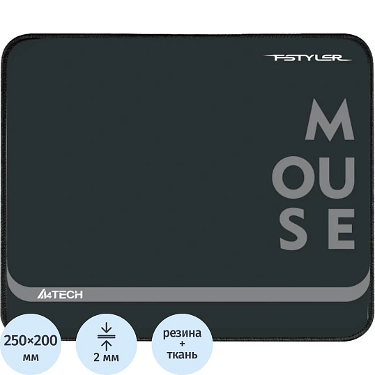 Коврик для мыши A4Tech FStyler FP20 (FP20 GREY) Мини серый/черный