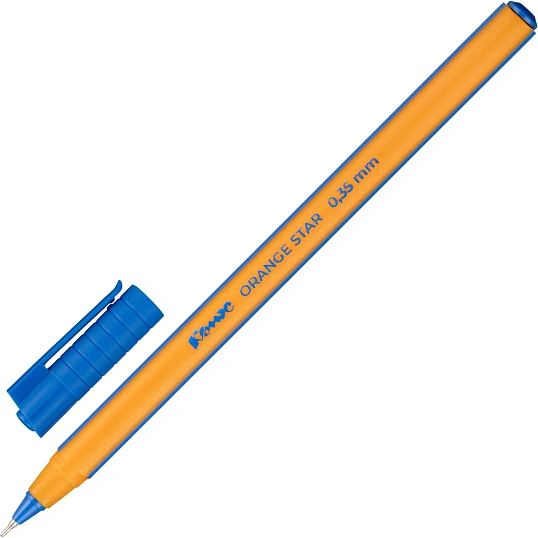 Ручка шариковая неавтомат. Комус Orange Star, д.ш.0,6мм,л.0,35мм,син,ор.кор