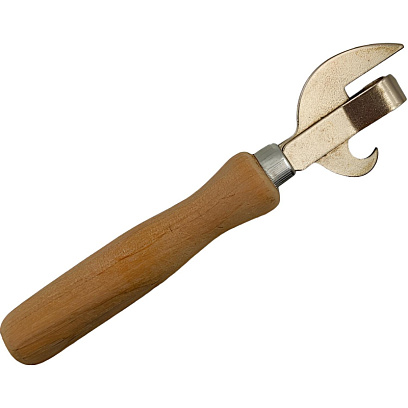 Открывалка для консервных банок 16 см. с дерев. Ручкой, 46923