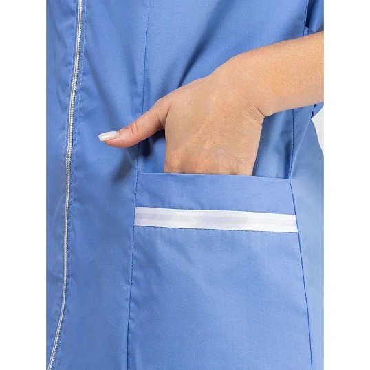 Халат для медицинского персонала м09-ХЛ серо-голуб (р.60-62) 158-164