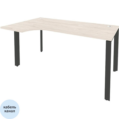 Стол ONIX-П левый П на металлокаркасе O.MP-SA-1L денвер светлый/антрацит