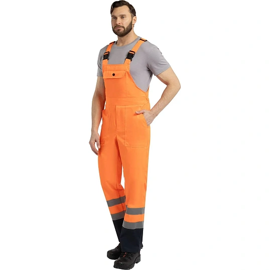 Костюм сигнальный летний муж (куртка,пк) лс07 оранж/т.син 128-132/170-176