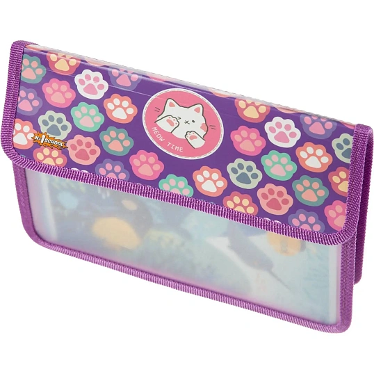 Папка для тетрадей Комус Класс Лапки,А5, липучка, ламинат/пластик, ПТ-45