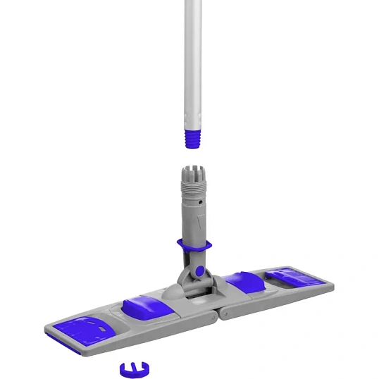 Держатель МОПа универс/зажимы, пластик LuscanProf  50х11см, серый/синий