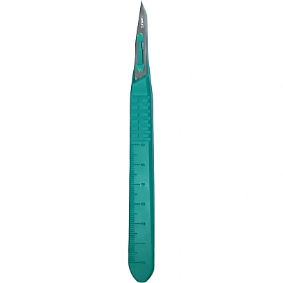 Скальпель хирург, однор., лезвие из нерж.стали р-11, RIBBEL 10шт/уп
