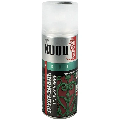 Грунт-эмаль аэрозоль по ржавчине ral 9005 черн.520мл(1/6) kudo ku-319005