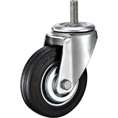 Колесо для тележки с черной резиной SCT 125, без тормоза