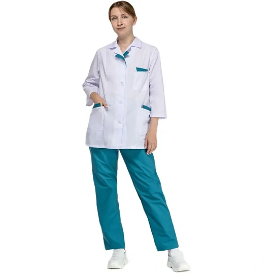 Костюм для медицинского персонала м01-КБР жен. цв.бел/бир (р.48-50) 158-164