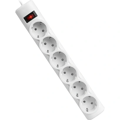 Сетевой фильтр Defender  DFS 151 1,8 м, белый, 6 розеток(99489)