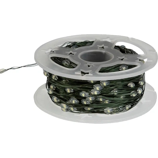 Гирлянда светодиодная Роса с контроллером 30м, 300LED, ТЕП.БЕЛЫЙ, 303-276