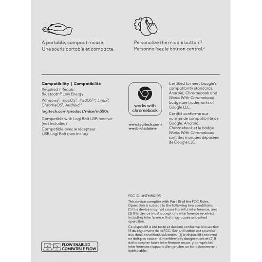 Мышь компьютерная Logitech беспр. M350S Pebble 2 BT TONAL WHITE 910-007013