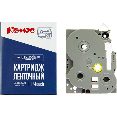 Картридж Комус TZE-435(Brother TZE-435 белый на красном ,12мм/8м)