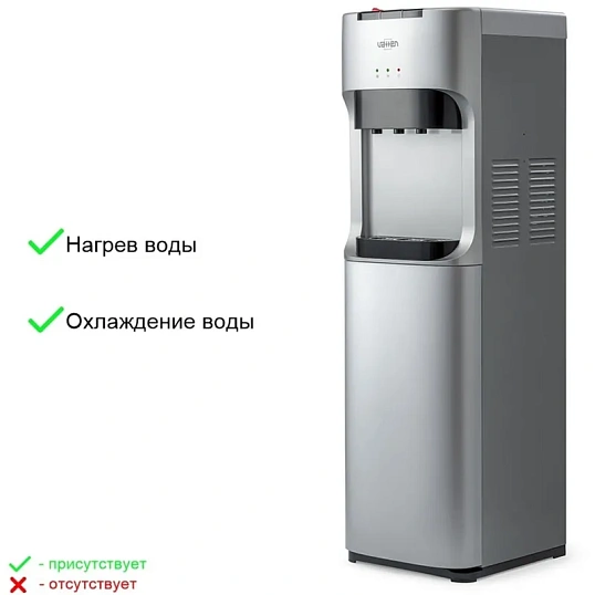 Кулер для воды VATTEN L45SE напольный, электронн, нижняя загрузка, серебро