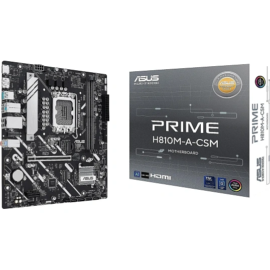 Материнская плата ASUS PRIME H810M-A-CSM, LGA1851, B810, 2xDDR5, mATX