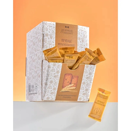 Печенье Деловой стандарт Мультизлаковое (инд.упаковка), 4,5гх100шт/уп