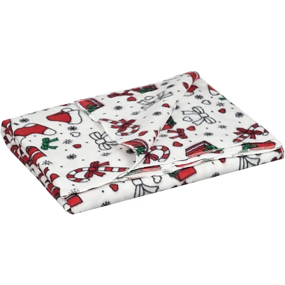 Плед флис Luscan, 130х170 см, 160 г/м2, подарки белый