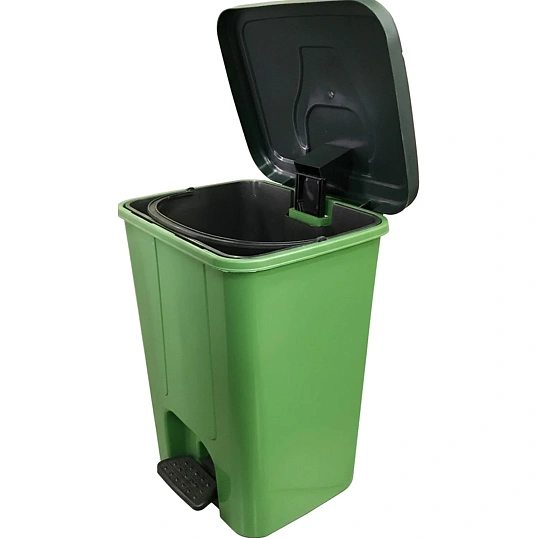 Контейнер-бак мусорный 25л с педалью, зеленый