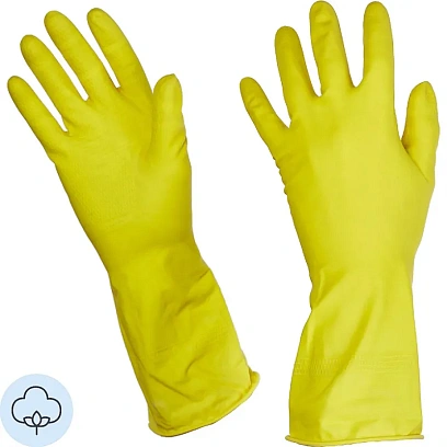 Перчатки резиновые PACLAN Practi латекс желтые р-р L 407898/4078984