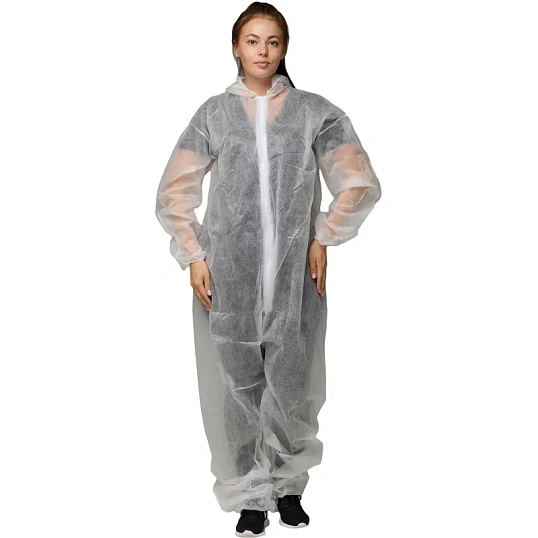 Комбинезон одноразовый Каспер, белый, 20 г/м2, р.ХL, кп