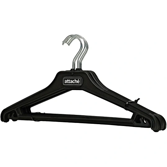 Вешалка-плечики VP_ для легк.одежды Attache,С025, пласт,чер,р.44-46, 5шт/уп