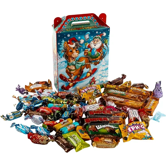 Новогодний сладкий подарок 'Зимние забавы' 1000 грамм, А25126