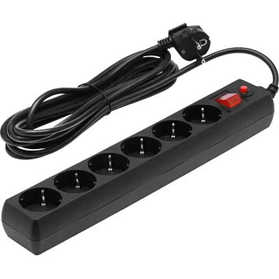 Сетевой фильтр Buro 600SH-16-5-B 5м (6 розеток) черный