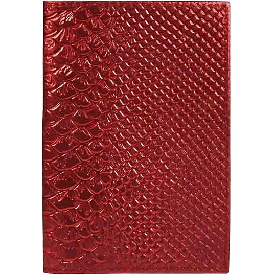 Обложка для паспорта нат.кож, красн,  Железный Питон