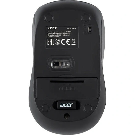 Мышь компьютерная Acer OMR131 черн. оптичес. (1000dpi) беспровод,USB (2but)