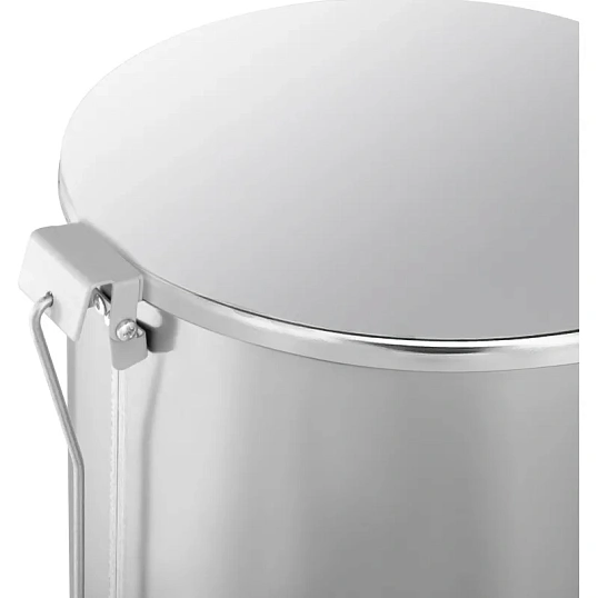 Ведро мусорное с педалью 20л стальное, хром, 250х400мм
