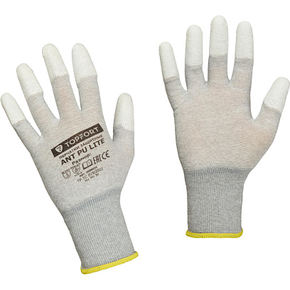 Перчатки защитные TOPFORT Ant PU Lite антистат.нейлон/карбон.нить с ПУ р7