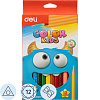 Карандаши цветные Deli EC00600 Color Kids трехгран. 12цв/наб. Jumbo