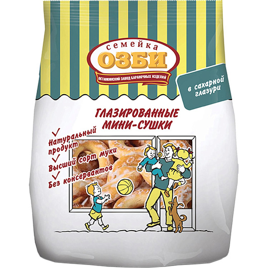 Сушки Мини-сушки глазированные  Семейка ОЗБИ  150 г 1046