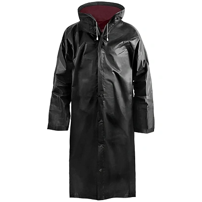 Плащ влагозащитный ПВХ Komfi двухслойный,черный, на кнопках, 70x120, 150мк